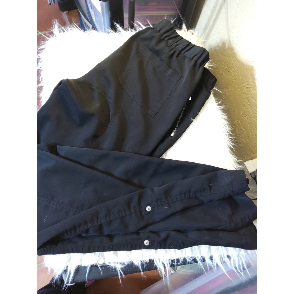 Calvin Klein Womens Black Utility Jogger Pants Elastic Waist Zip Pockets Small